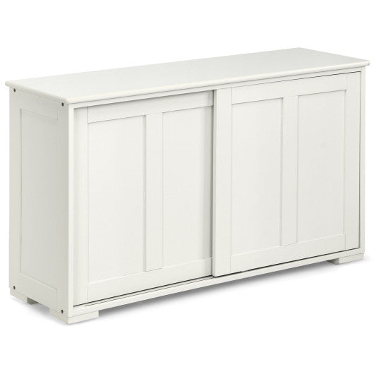 Costway 42 in. Cream White Kitchen Storage Cabinet Sideboard