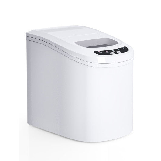 Costway White Mini Portable Compact Electric Ice Maker Machine
