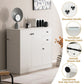 Costway White Modern Buffet Sideboard with 2 Pull-out Drawers and Adjustable Shelf for Kitchen