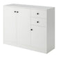 Costway White Modern Buffet Sideboard with 2 Pull-out Drawers and Adjustable Shelf for Kitchen