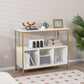 Costway White Modern Kitchen Buffet Sideboard with 3 Compartments