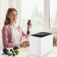 Costway White Portable Self-Clean Countertop Ice Maker with Ice Basket and Scoop