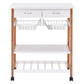 Costway White Rolling Kitchen Island Trolley Cart