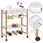 Costway White Rolling Kitchen Island Trolley Cart