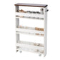 Costway White Rolling Kitchen Slim Storage Cart Mobile Shelving Organizer with Handle