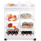 Costway White Rolling Wood Kitchen Trolley Cart Island Shelf w/ Storage Drawers Baskets New