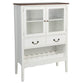 Costway White Sideboard Buffet Cabinet with 2 Tempered Glass Doors