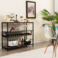 Costway Wine Rack Table With 4 Rows of Glass Holders