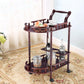 Costway Wood 2-Tier Kitchen Serving Bar Trolley Cart