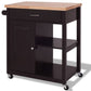 Costway Wood Rolling Kitchen Storage Trolley Cart