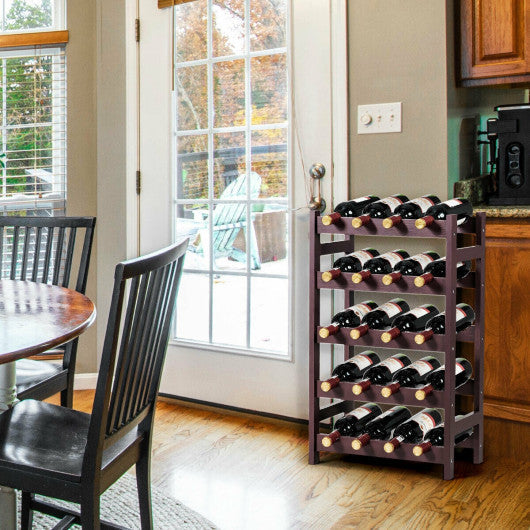 Costway Wood Wine Rack 5-Tier Bottle Display Storage Shelf Free Standing