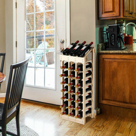 Costway Wood Wine Rack Storage Display Shelf Free Standing