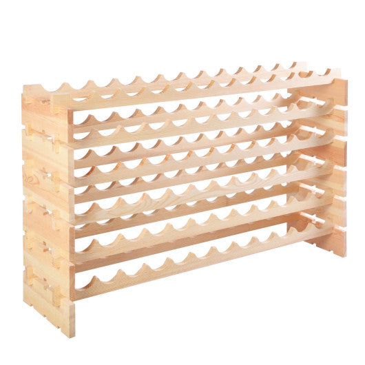 Costway Wooden Bottle Rack Wine Display Shelves for 72 Bottles