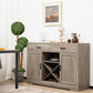 Costway Wooden Buffet Cabinet with 2 Large Storage Drawers and Detachable Wine Rack