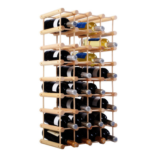 Costway Wooden Wine Holder Bottle Rack for 40 Bottles