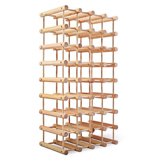 Costway Wooden Wine Holder Bottle Rack for 40 Bottles