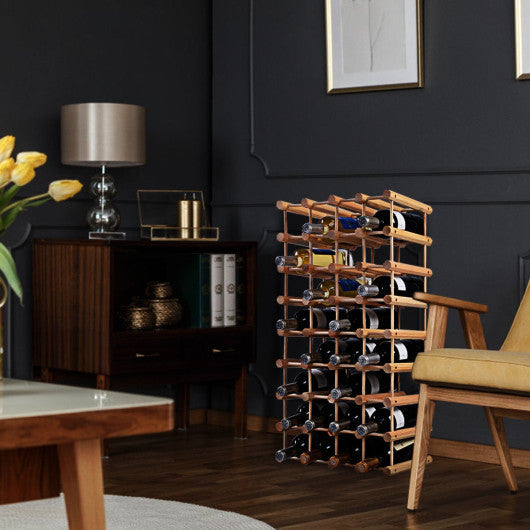 Costway Wooden Wine Holder Bottle Rack for 40 Bottles