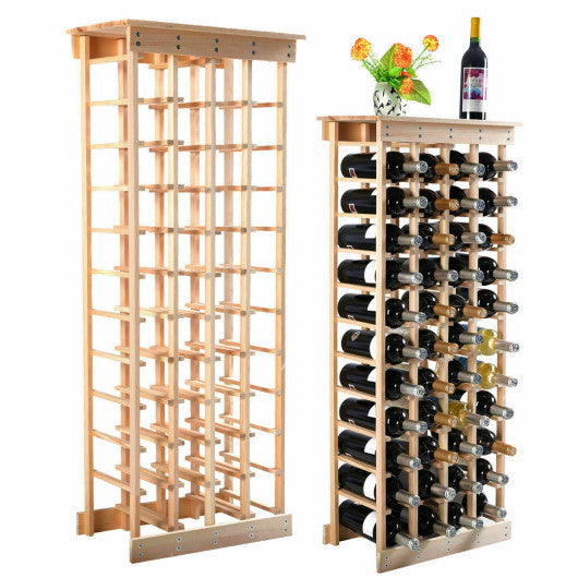 Costway Wooden Wine Holder Bottle Rack for 44 Bottles