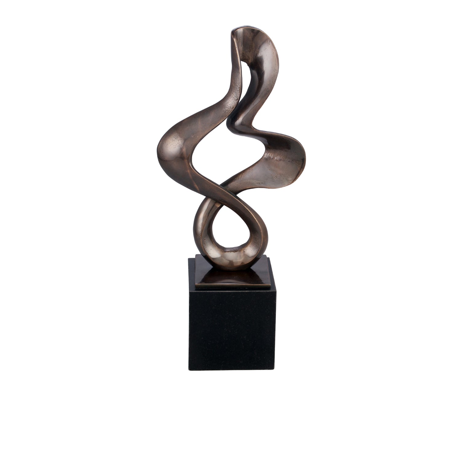 Crestview Collection 10" x 6" x 16" Transitional Aluminum And Marble Free Form Sculpture In Bronze and Black Marble Finish