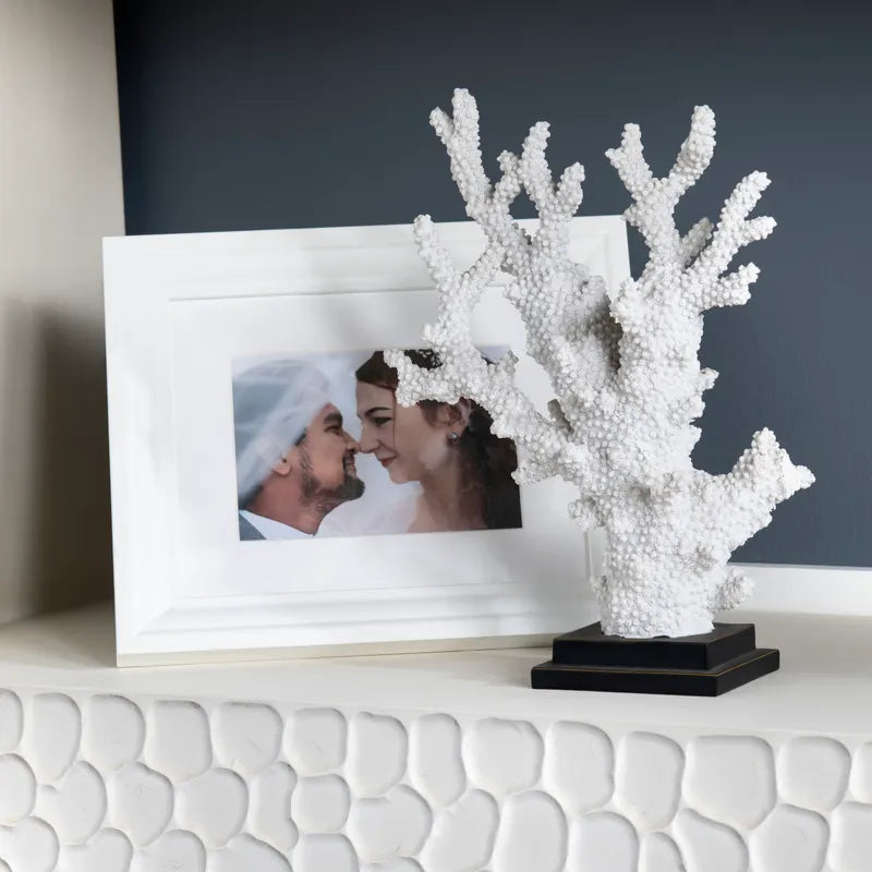 Crestview Collection 11" x 4" x 14" Coastal Resin Natural Coral Statue In Natural White Coral Finish