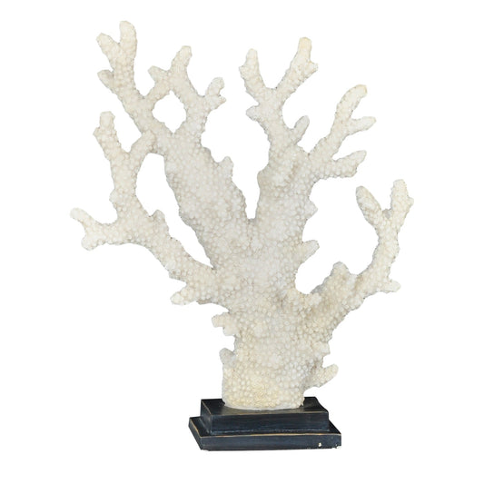 Crestview Collection 11" x 4" x 14" Coastal Resin Natural Coral Statue In Natural White Coral Finish