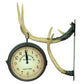 Crestview Collection 16" Rustic Resin Deer Park Table Top Clock In Natural Antler Finish