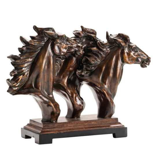 Crestview Collection 23" x 8" x 18" Traditional Resin Running Free Statue In Bronze Finish
