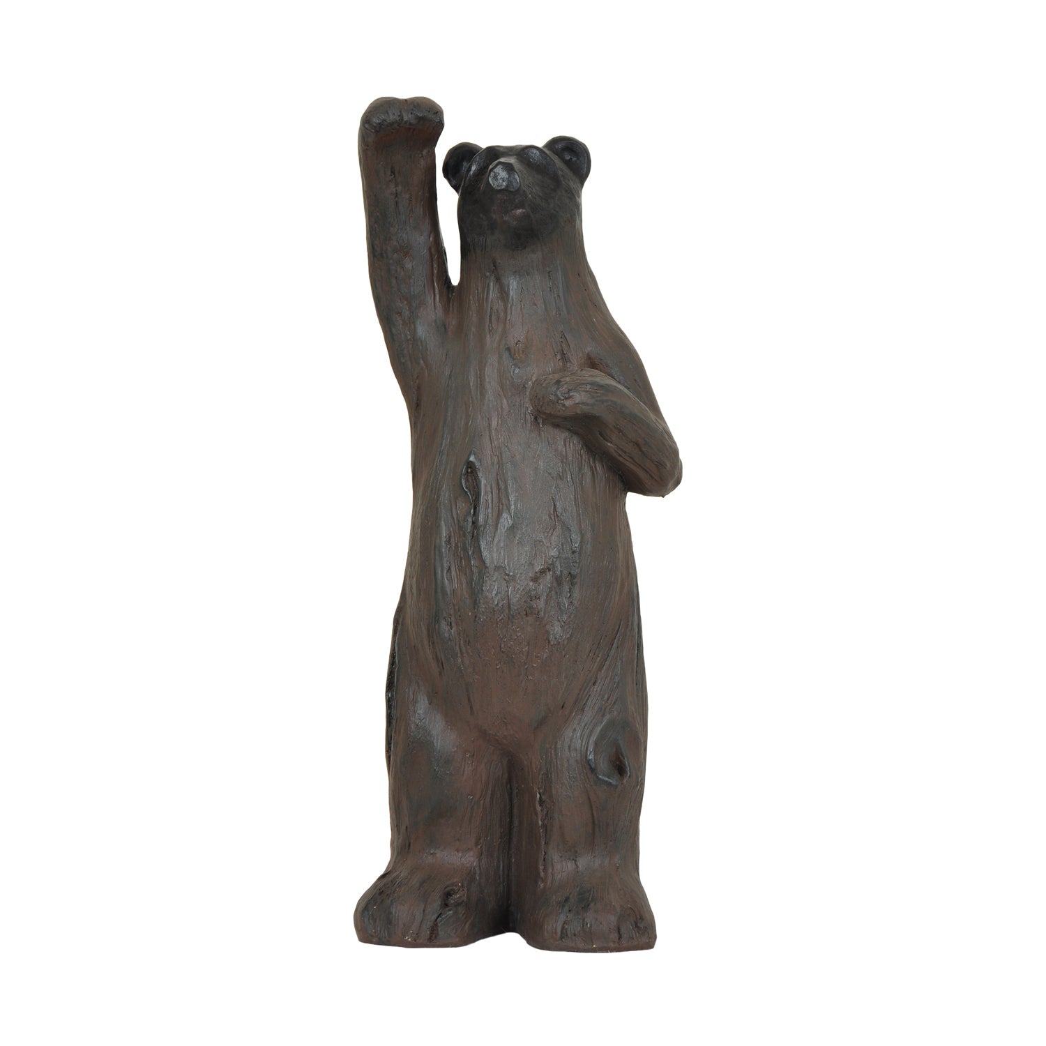 Crestview Collection 7" x 6" x 18" Rustic Resin Poppa Bear Statue In Rustic Black Finish