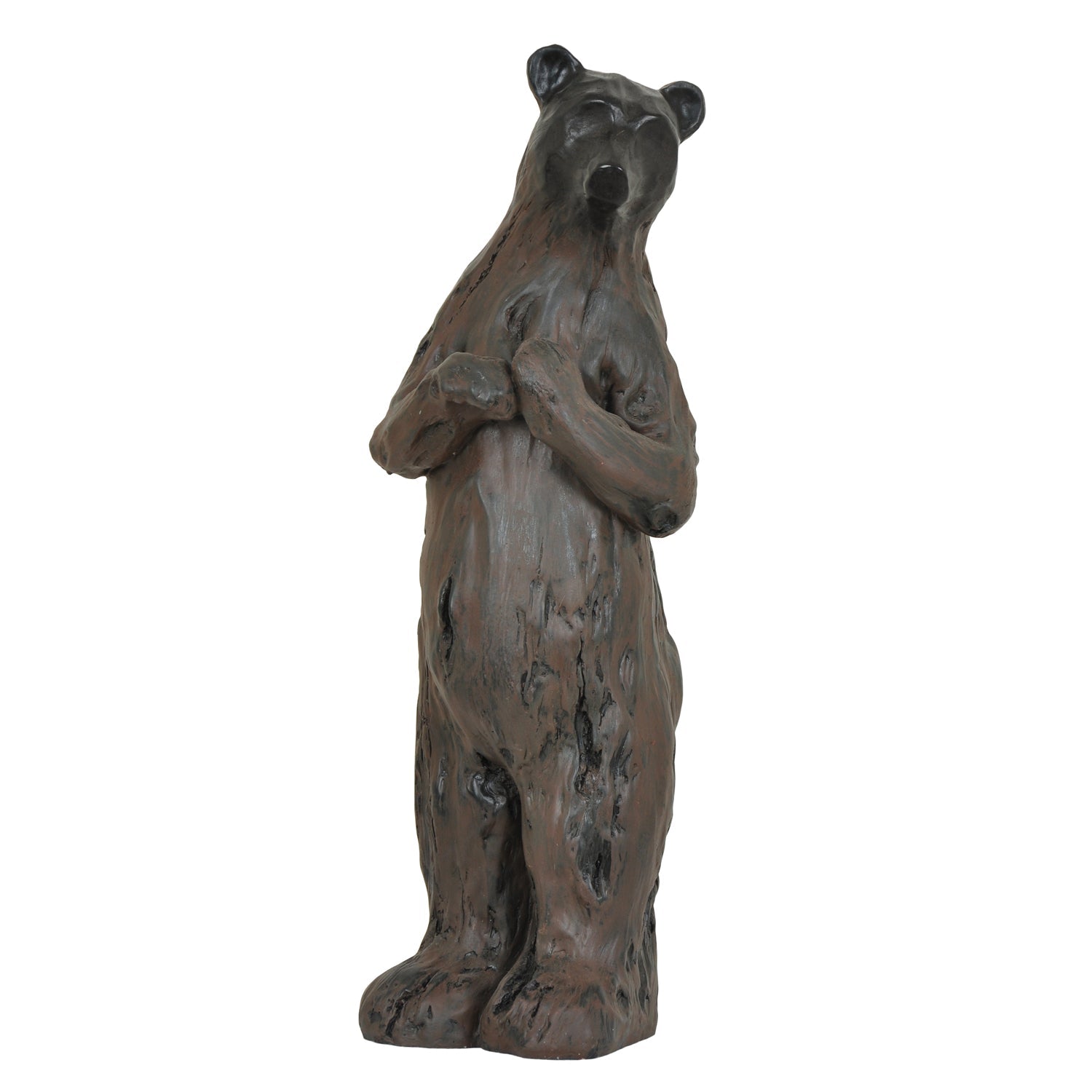 Crestview Collection 7" x 7" x 23" Rustic Resin Momma Bear Statue In Rustic Black Finish