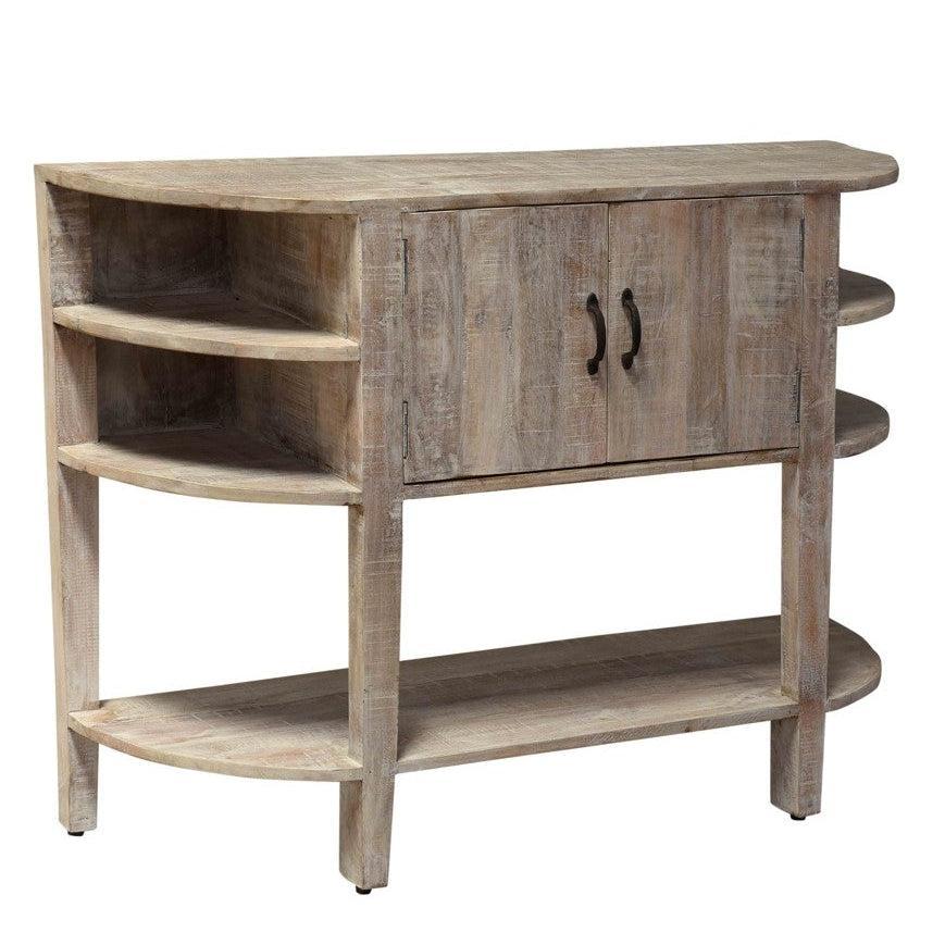 Crestview Collection Ainsley 47" x 15" x 35" Rustic Unfinished Wood Console
