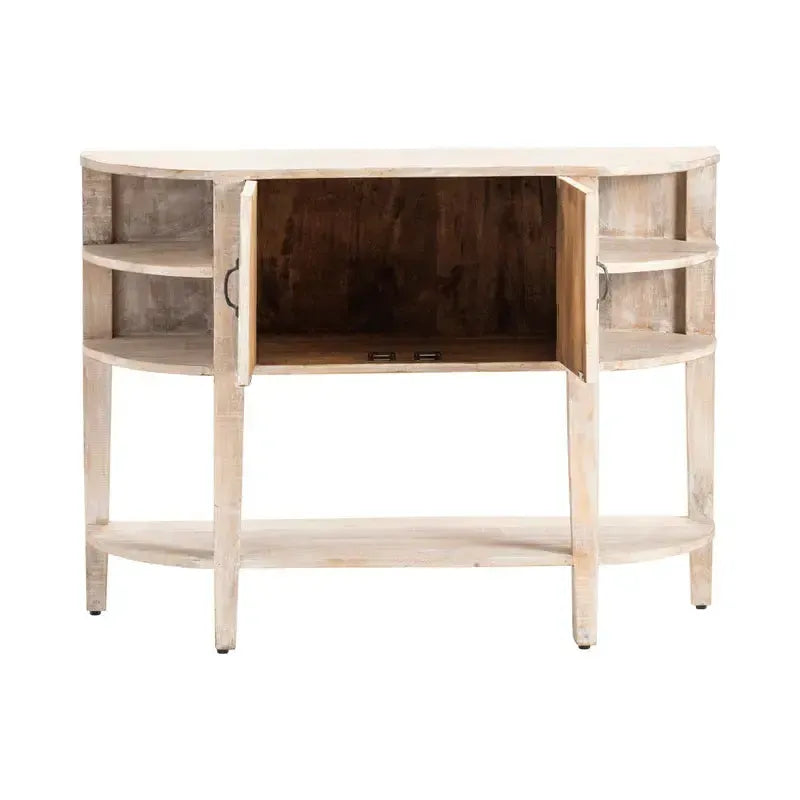 Crestview Collection Ainsley 47" x 15" x 35" Rustic Unfinished Wood Console
