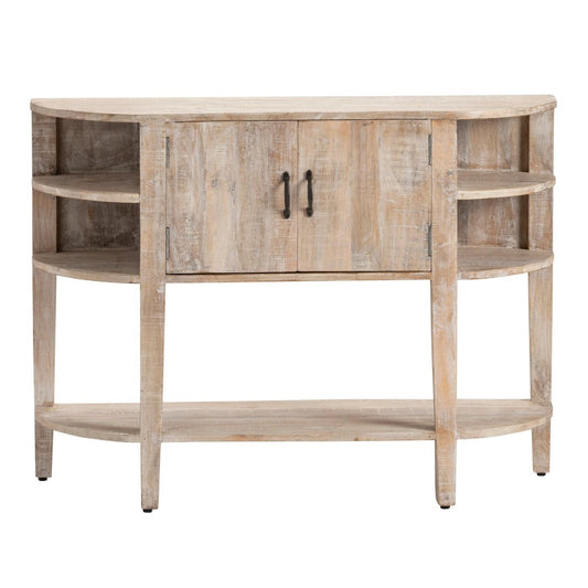 Crestview Collection Ainsley 47" x 15" x 35" Rustic Unfinished Wood Console