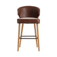 Crestview Collection Auburn 22" x 22" x 40" Traditional Faux Leather And Wood Bar Stool