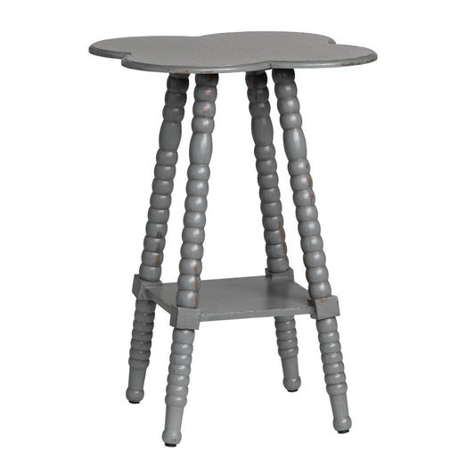 Crestview Collection Bar Harbor 18" x 18" x 26" Transitional Wood Clover Shaped Accent Table In Gray Finish