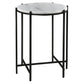 Crestview Collection Bengal Manor 17" x 17" x 22" Modern Iron And Marble Accent Table In Black and White Finish