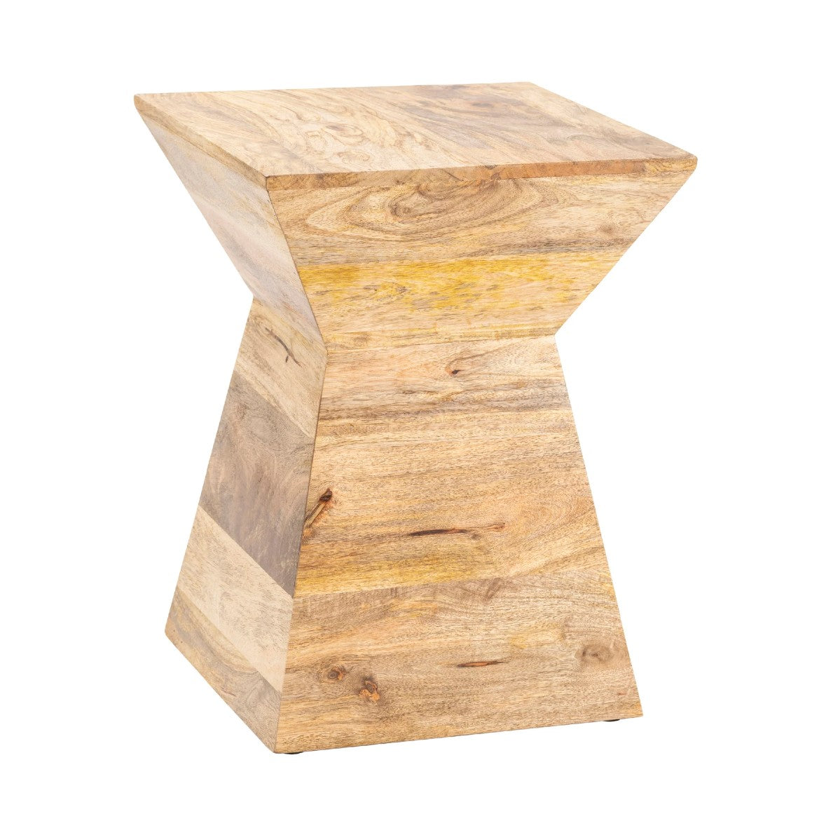 Crestview Collection Bengal Manor 17" x 17" x 22" Rustic Mango Wood Shaped Accent Table In Light Wood Finish