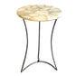 Crestview Collection Bengal Manor 17" x 17" x 23" Modern Marble And Iron Table In Cream Agate Finish