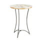 Crestview Collection Bengal Manor 17" x 17" x 23" Modern Marble And Iron Table In Cream Agate Finish