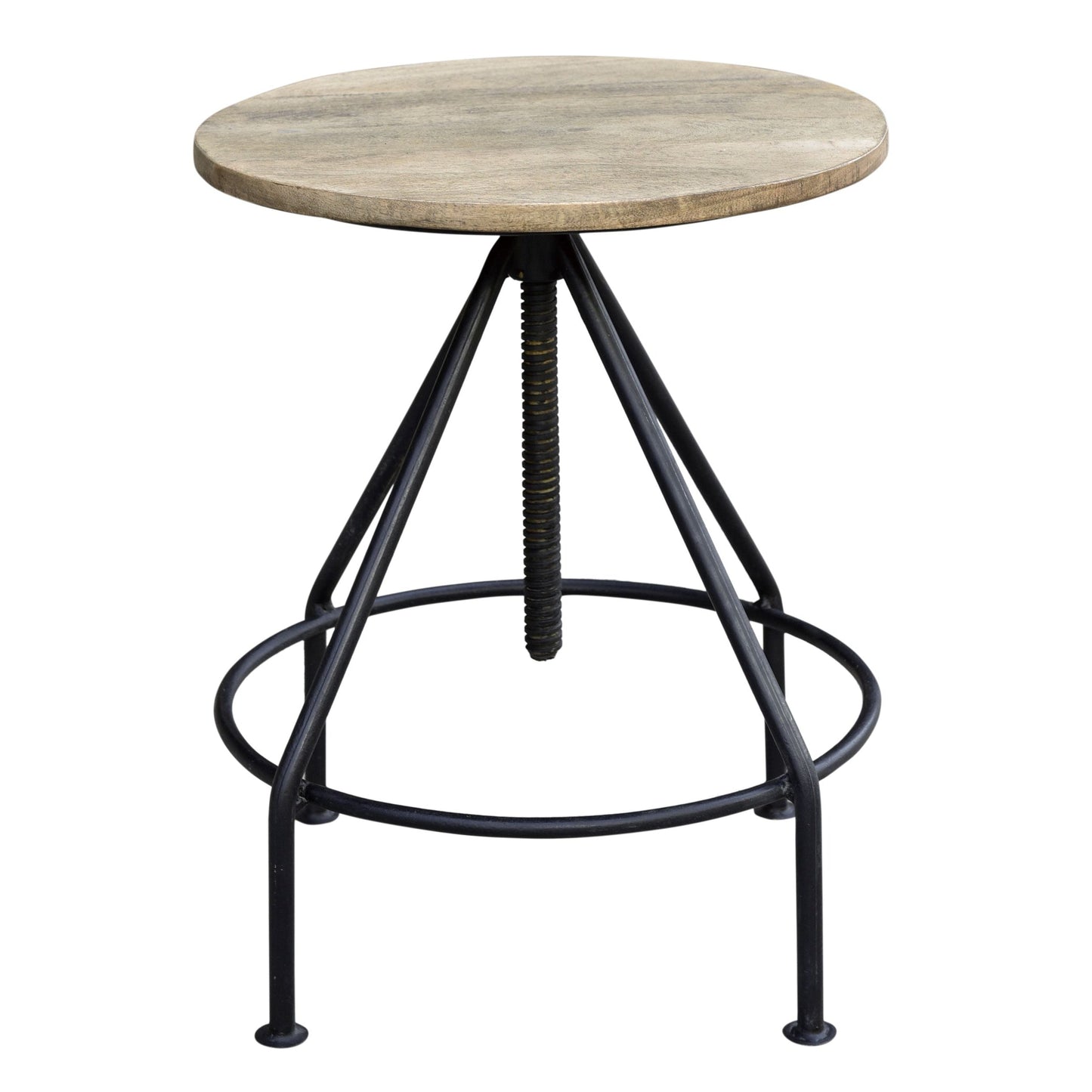 Crestview Collection Bengal Manor 18" x 18" x 21" Rustic Mango Wood And Metal Bar Stool