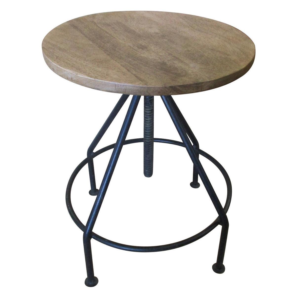 Crestview Collection Bengal Manor 18" x 18" x 21" Rustic Mango Wood And Metal Bar Stool