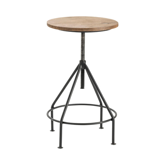 Crestview Collection Bengal Manor 18" x 18" x 21" Rustic Mango Wood And Metal Bar Stool