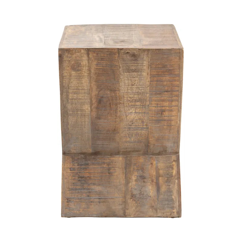 Crestview Collection Bengal Manor 22" x 18" x 26" Rustic Mango Wood Angled End Table In Natural Wood Finish