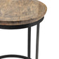 Crestview Collection Bengal Manor 22" x 22" x 24" Occasional Mango Wood And Metal Round End Table In Natural Wood and Black Finish