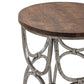 Crestview Collection Bengal Manor 23" x 23" x 24" Occasional Mango Wood And Steel Round End Table In Natural Wood and Nickel Finish