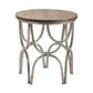 Crestview Collection Bengal Manor 23" x 23" x 24" Occasional Mango Wood And Steel Round End Table In Natural Wood and Nickel Finish