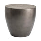 Crestview Collection Bengal Manor 24" x 24" x 23" Occasional Mango Wood And Pewter Metal Drum Base Round End Table In Distressed Grey Finish