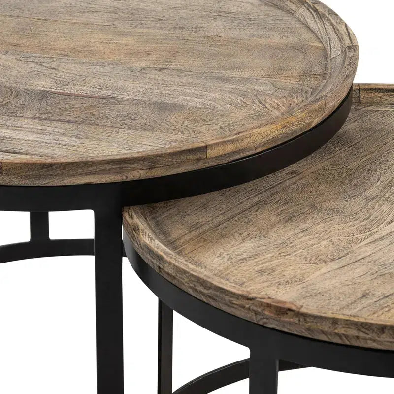 Crestview Collection Bengal Manor 30" x 30" x 20" Occasional Mango Wood And Metal Round Cocktail Table