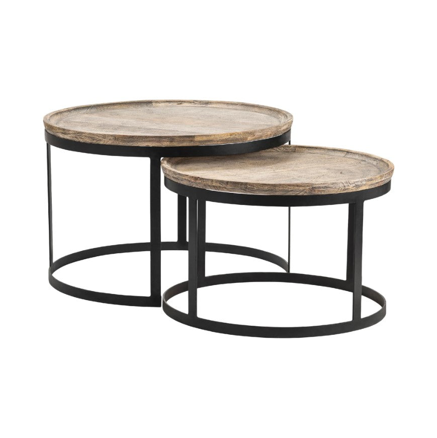 Crestview Collection Bengal Manor 30" x 30" x 20" Occasional Mango Wood And Metal Round Cocktail Table