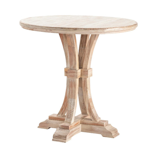 Crestview Collection Bengal Manor 32" x 32" x 31" Rustic Mango Wood Accent Table In Light Brown Finish