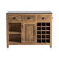 Crestview Collection Bengal Manor 47" x 24" x 37" Rustic Brown Mango Wood and Granite Kitchen Island